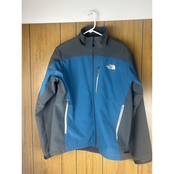 The North Face mens Jacket sz L Amvy T183 Gray Blue two tone Soft Shell adult - Picture 2 of 16